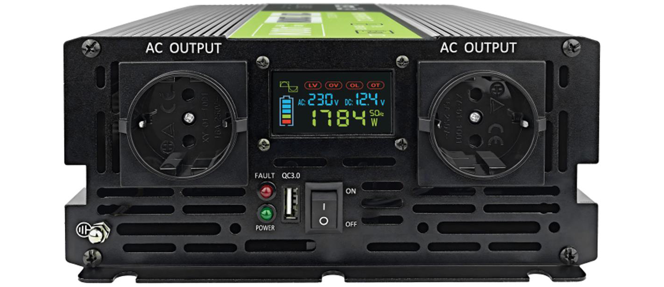 Green Cell Powerinverter Lcd V W W Czysty Sinus