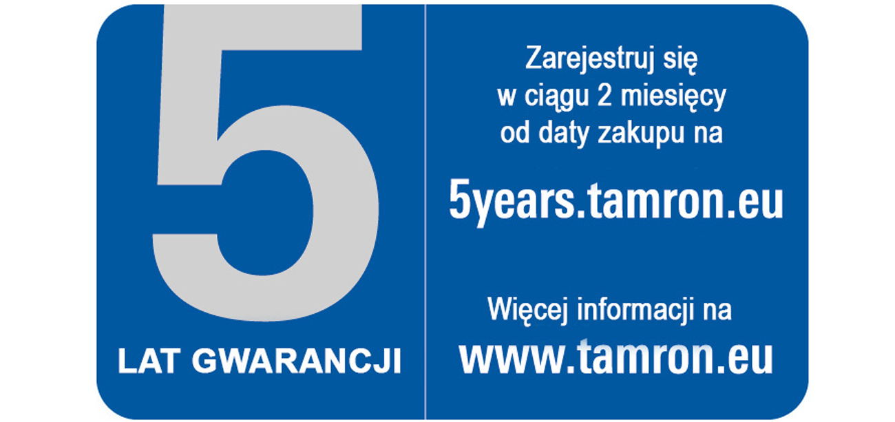 Tamron 5 lat gwarancji