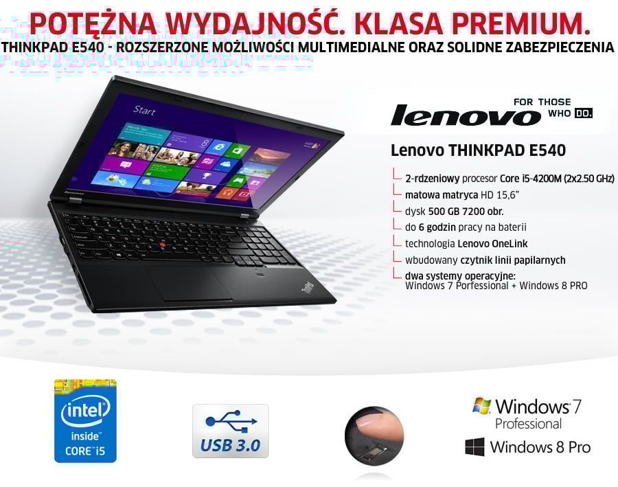 Lenovo ThinkPad E540 i5-4200M/8GB/500/7Pro64+Win8P - Laptopy