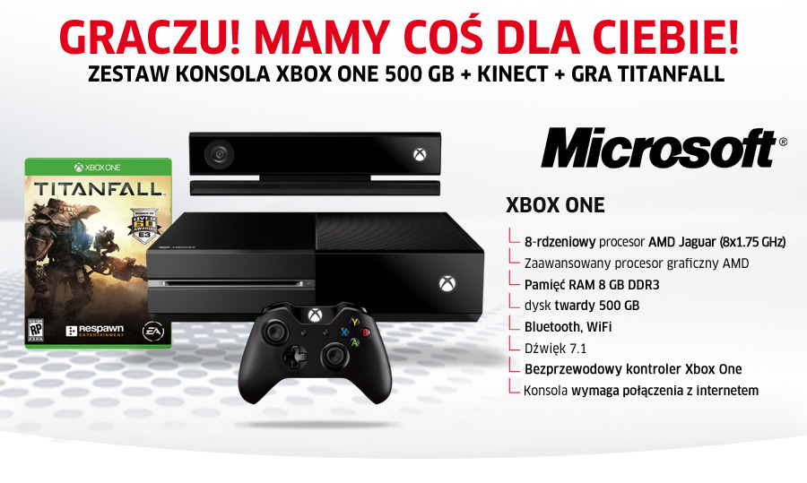 Microsoft XBOX One 500GB + Kinect + Titanfall - Konsole