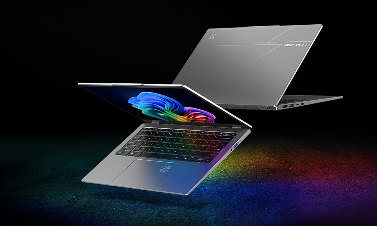 Acer Swift Go 14 AI ekran klawiatura oraz bok obudowy