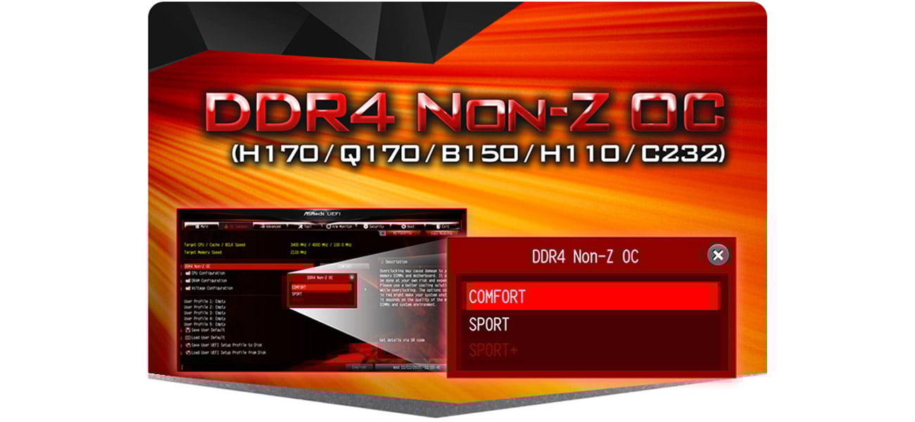 ASRock H110M-DGS DDR4 Non-Z OC