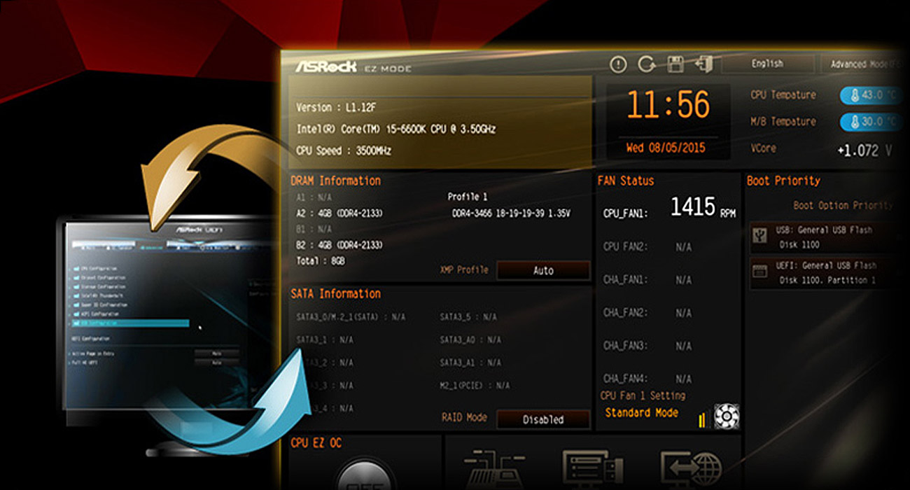 ASRock H110M-DVP Tryb UEFI EZ