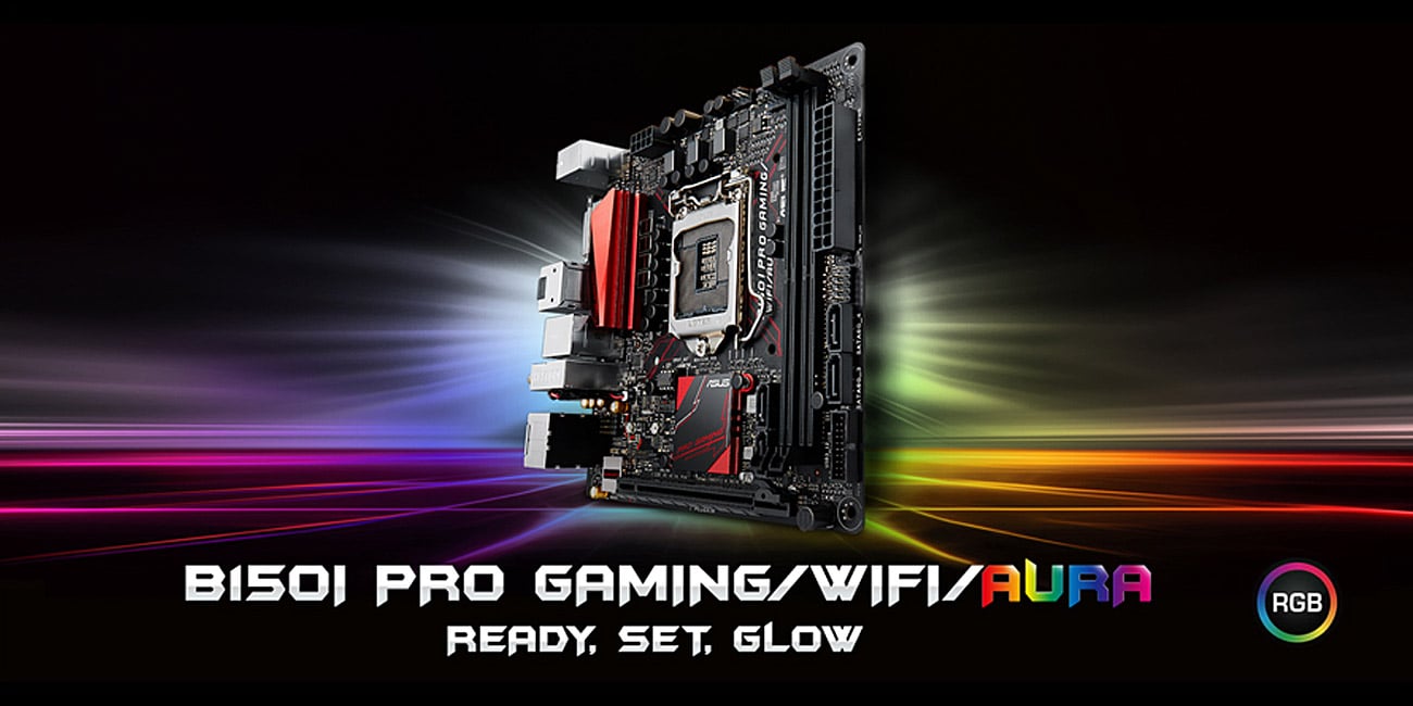 ASUS B150I PRO GAMING/WIFI/AURA Spersonalizowane podświetlenie RGB LED