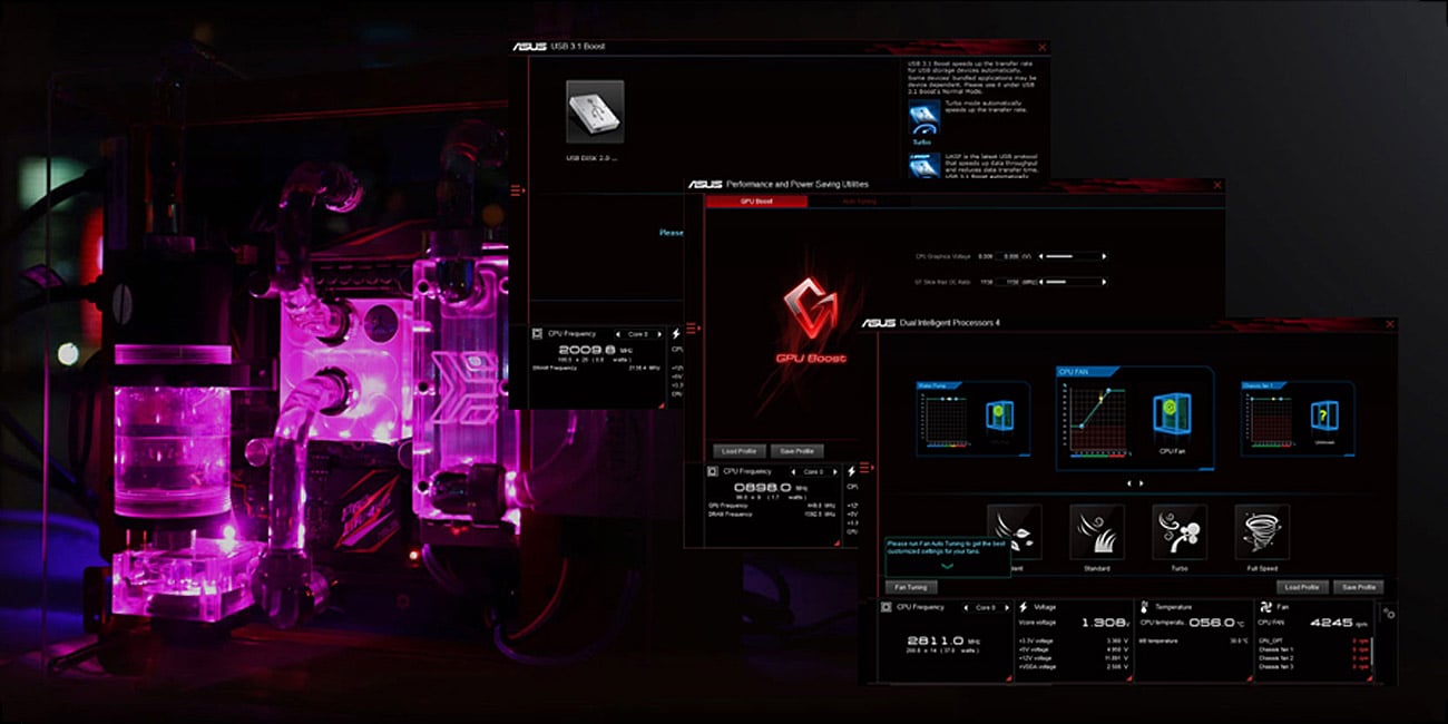 ASUS B150I PRO GAMING/WIFI/AURA Panel optymalizacyjny