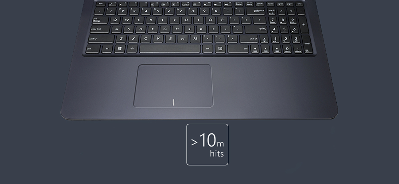 ASUS E502NA Wytrzymała, pełnowymiarowa klawiatura typu chiclet