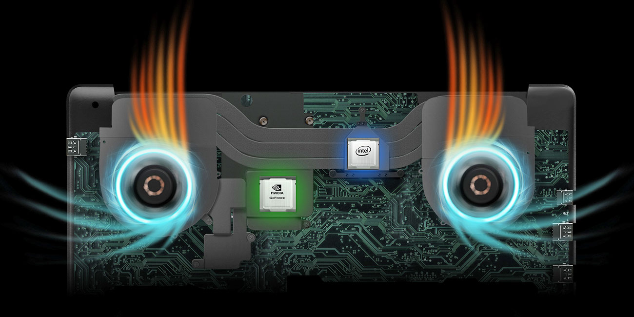 ASUS FX503VM Inteligentnie zaprojektowany system chłodzenia
