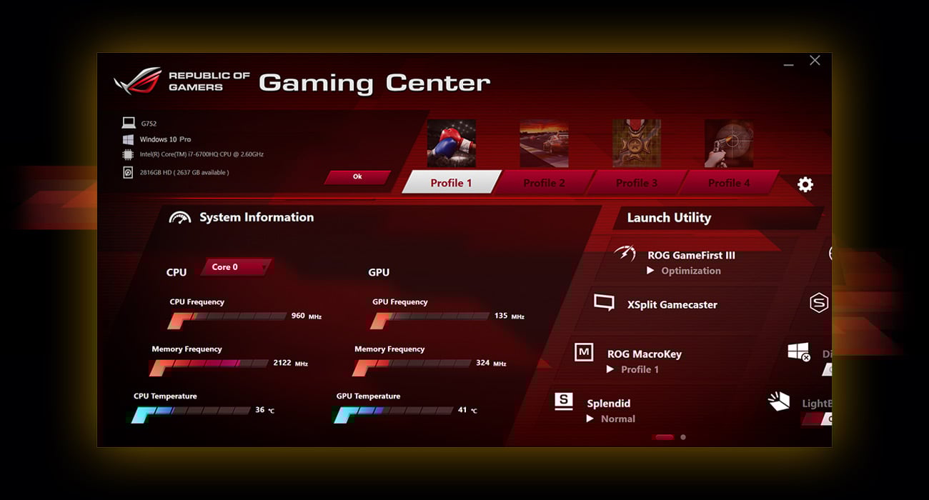 ASUS ROG G752VM ROG Gaming Center