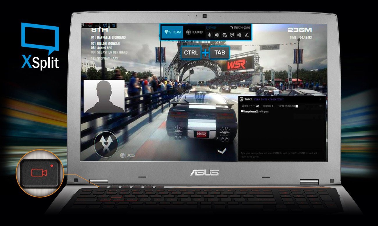 ASUS ROG G752VM XSplit Gamecaster