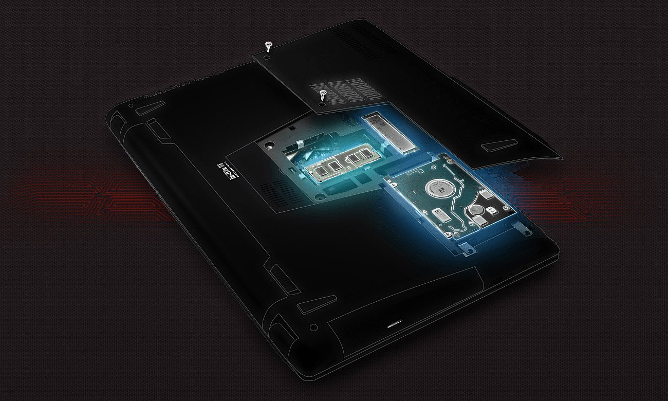 ASUS GL752VW łatwa rozbudowa