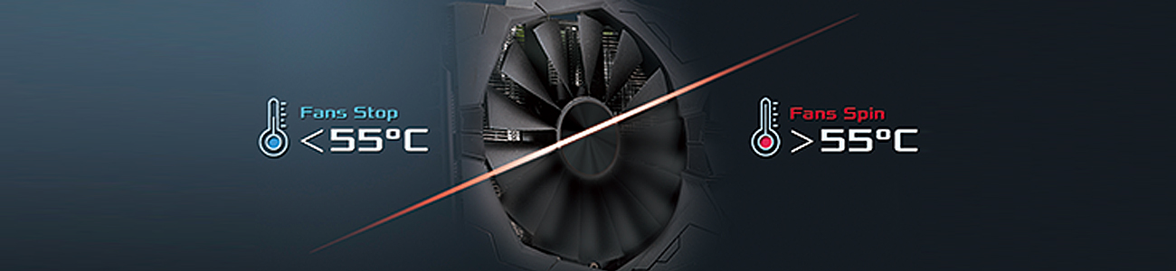 PCI-E ASUS GeForce GTX 1050 Ti DC2 OC 4GB GDDR5 Technologia 0dB