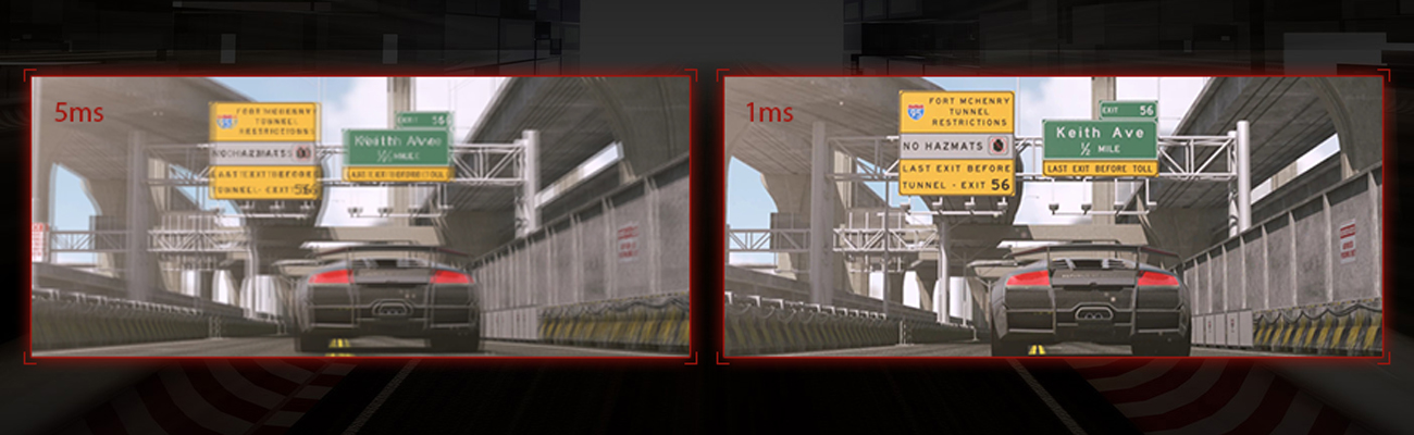 ASUS MG248QR zas reakcji 1ms, Ultra Low Motion Blur