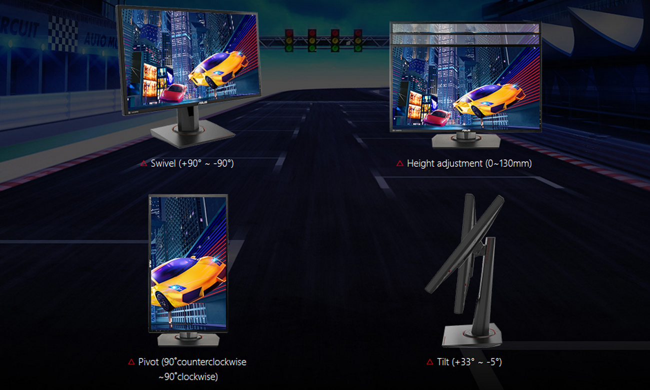 ASUS MG248QR Ergonomiczna regulowana podstawa