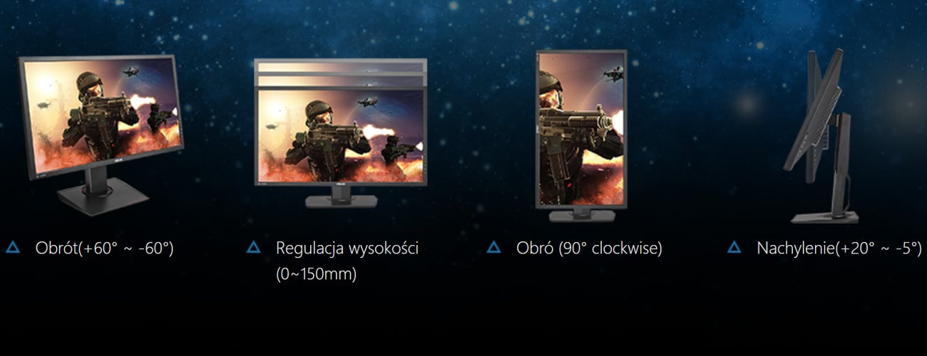 ASUS MG24UQ 4K Ergonomiczna konstrukcja