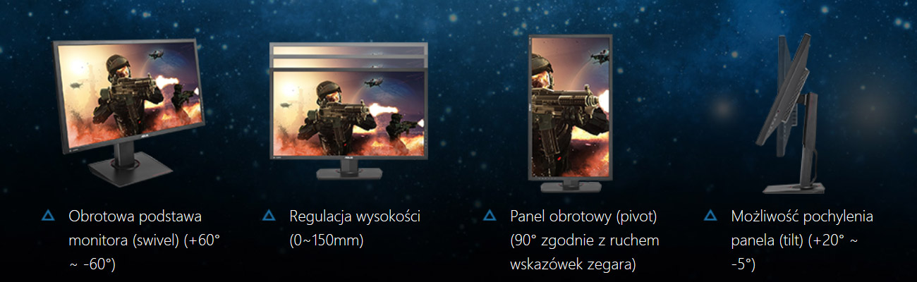 ASUS MG28UQ 4K Ergonomiczna konstrukcja, pivot