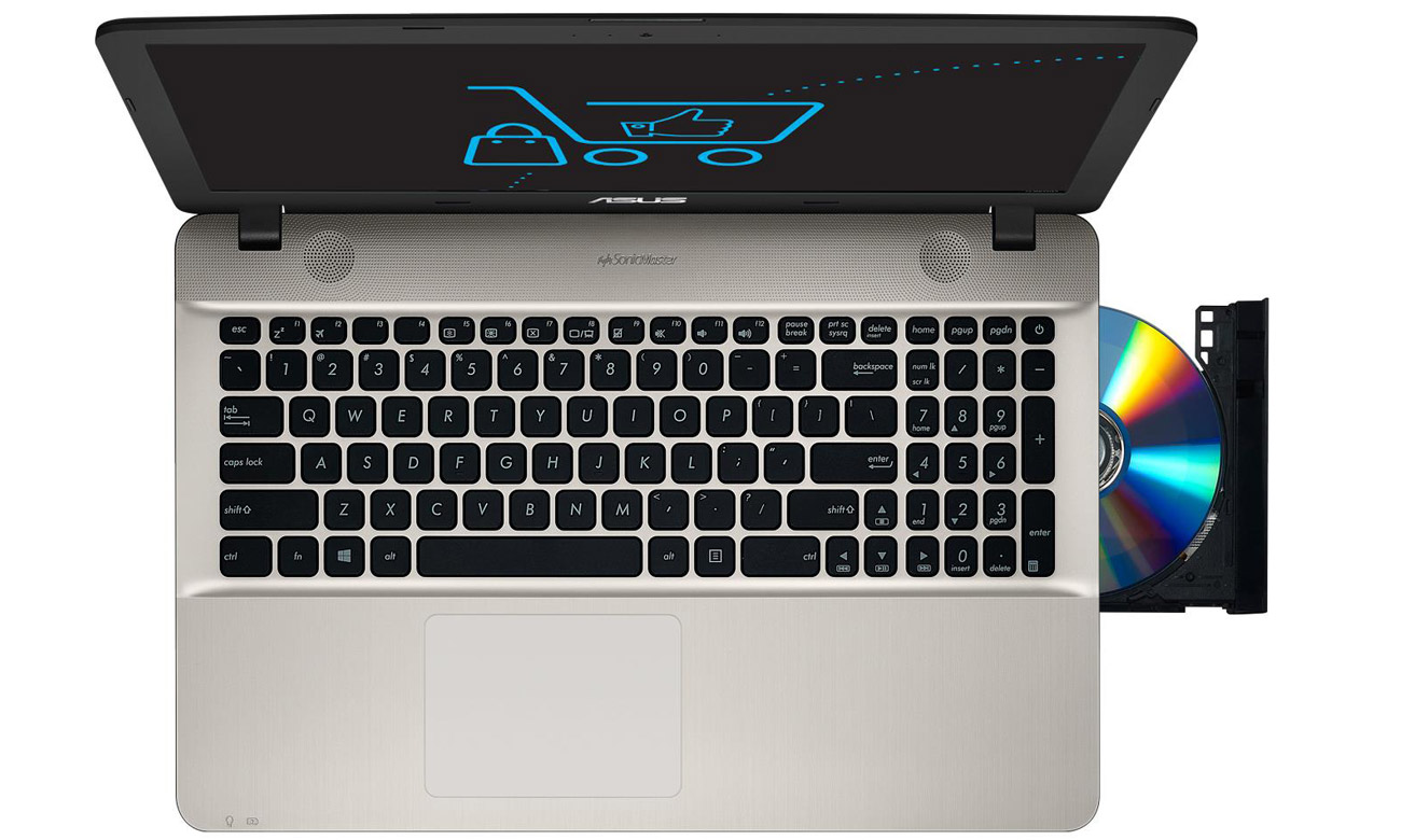 Czarny ASUS R541UA ergonomiczna klawiatura, Smart Gesture