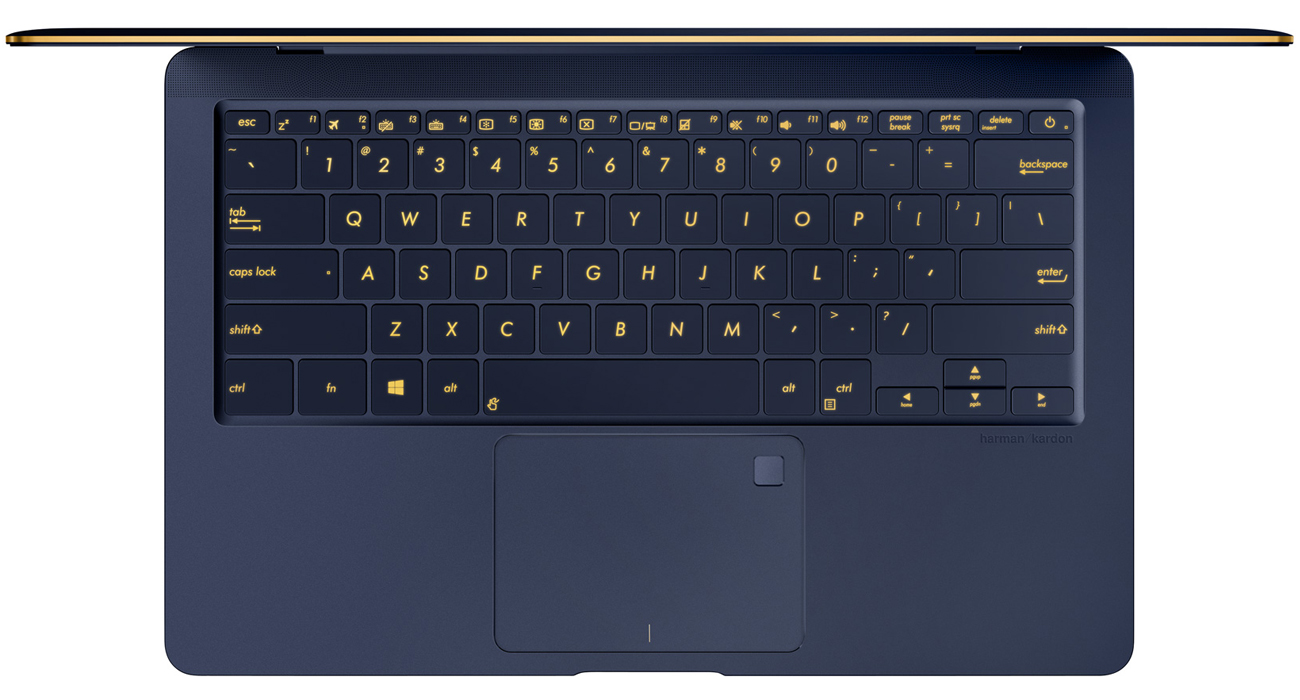 ASUS ZenBook 3 Deluxe UX490 Pełnowymiarowa i podświetlana klawiatura, precyzyjny panel dotykowy