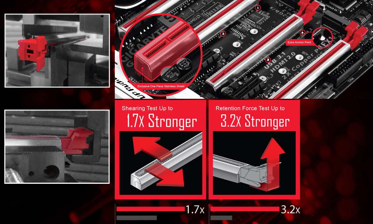 Gigabyte GA-Z170N-GAMING 5 Ultra Durable PCIe Metal Shielding