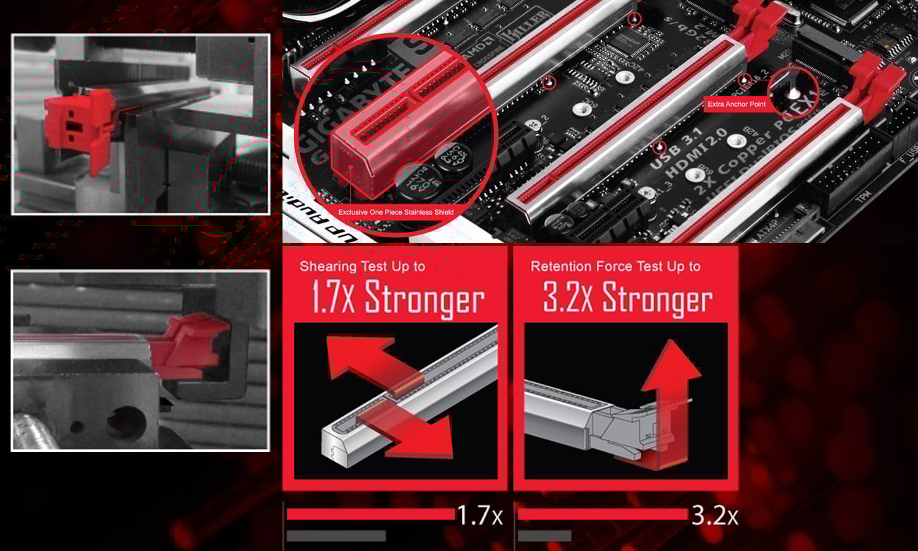 Gigabyte GA-Z170X-GAMING G1 Ultra Durable PCIe Metal Shielding