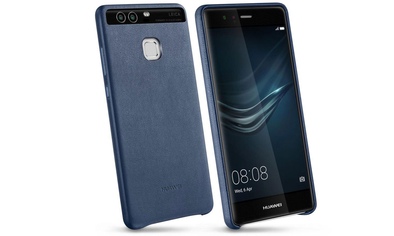Niebieskie skórzane Plecki do Huawei P9 ochrona telefonu