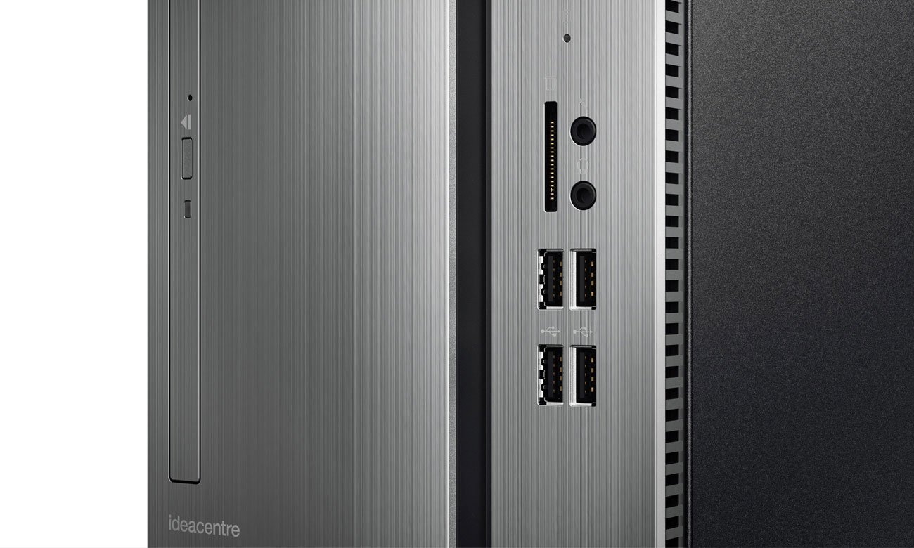 Desktop Lenovo Ideacentre 510 Łatwo dostępne porty, Elegnacki wygląd