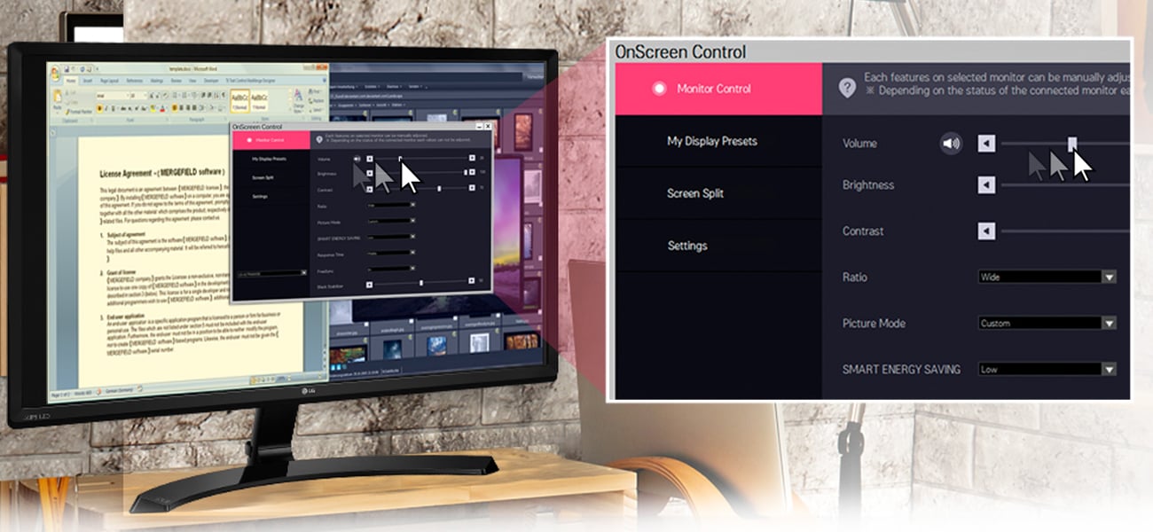 LG 24MP58VQ-P OnScreen Control