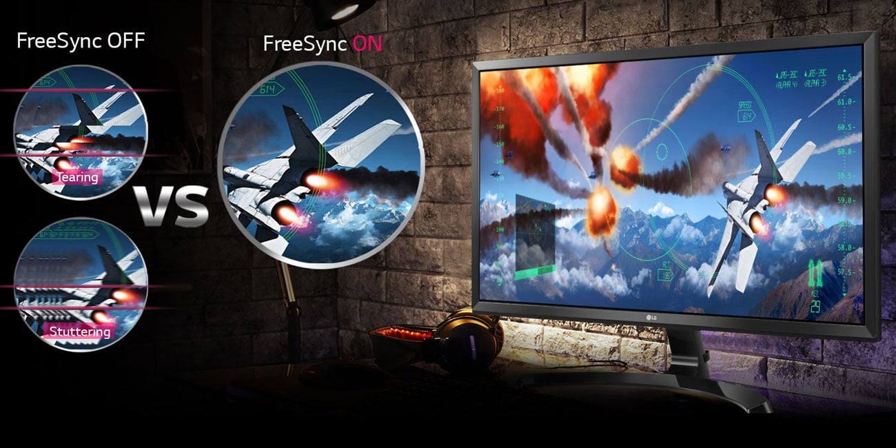 LG 27UD59-W 4K Wyraźne sceny gry na żywo dzięki FreeSync