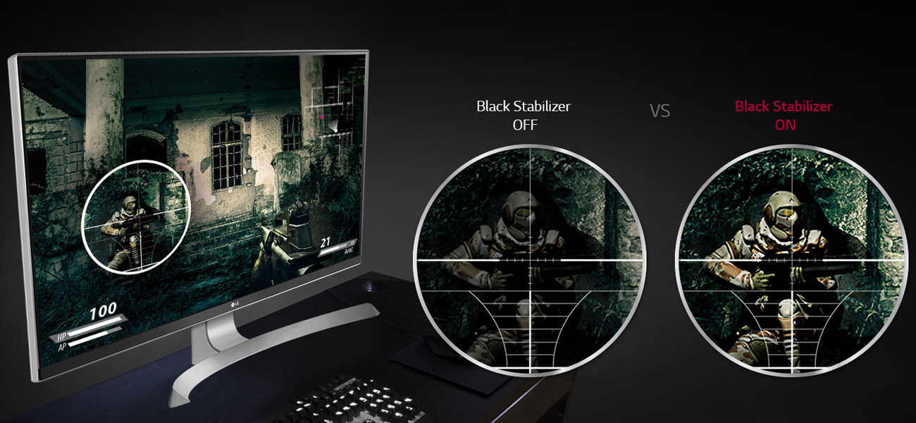 LG 27UD69-W 4K stabilizator czerni