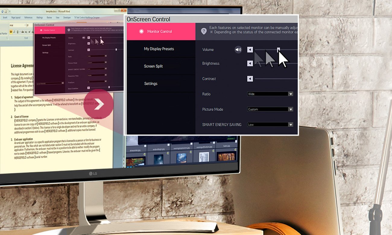 LG 27UD88-W On-Screen Control