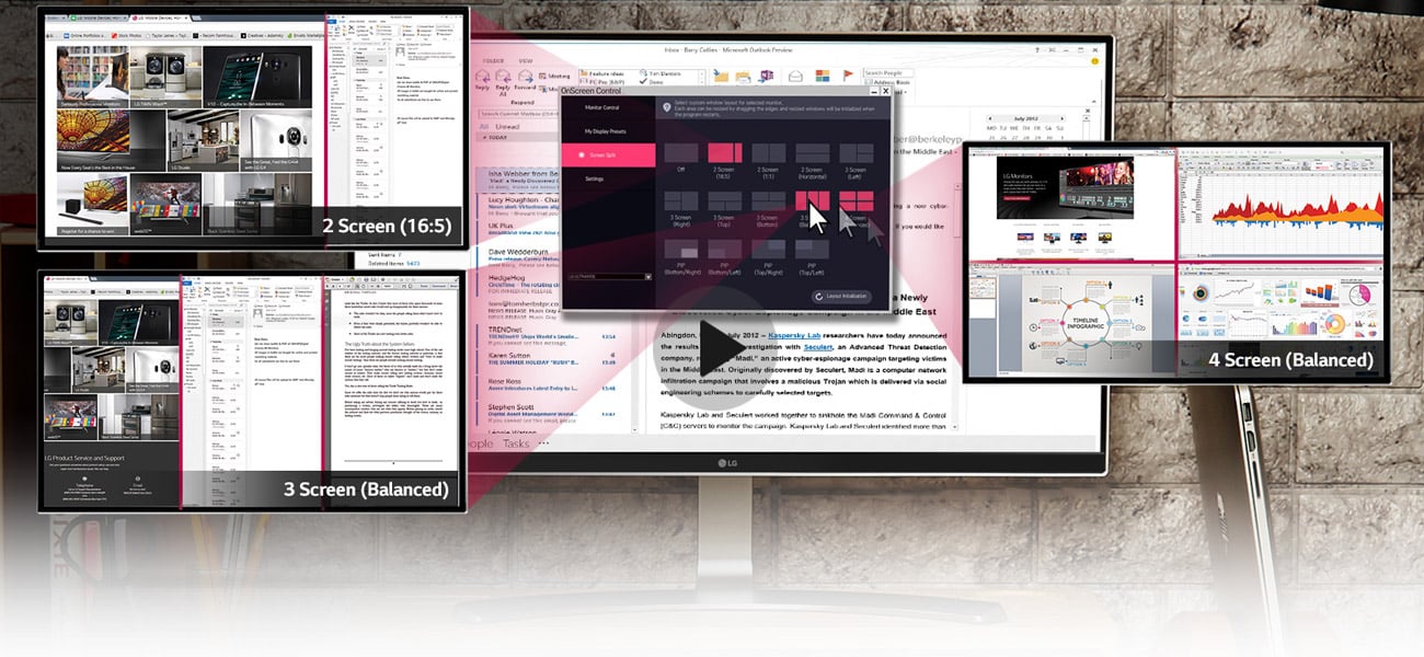 LG 27UD88-W Split Screen 2.0