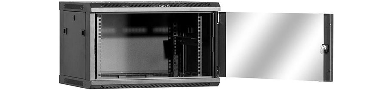 Szafa RACK Linkbasic Wisząca 6U 600x450mm drzwi szklane czarna