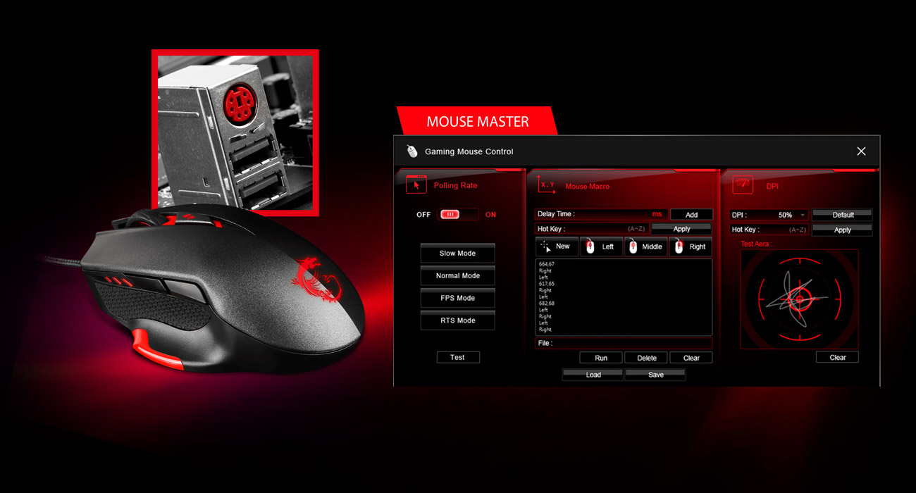 MSI A320M BAZOOKA Gaming Device Port