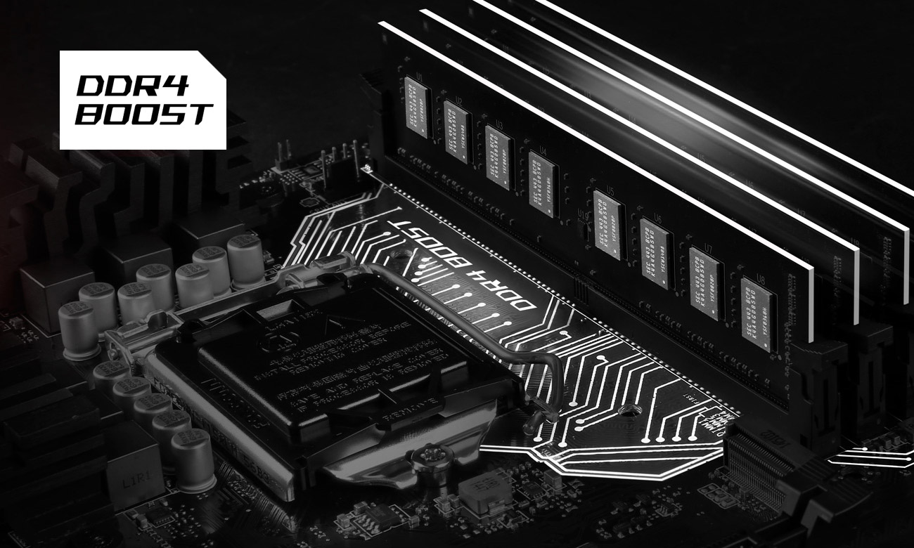 MSI B150M MORTAR ARCTIC Nezrównana wydajność DDR4 Boost