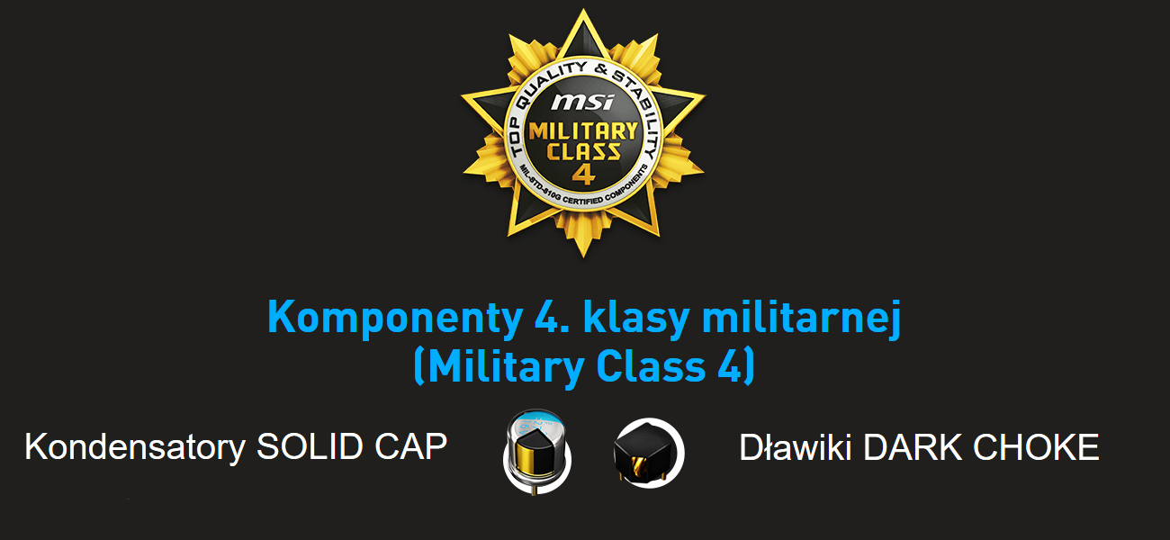 MSI B150M MORTAR ARCTIC Komponenty Military Class 4