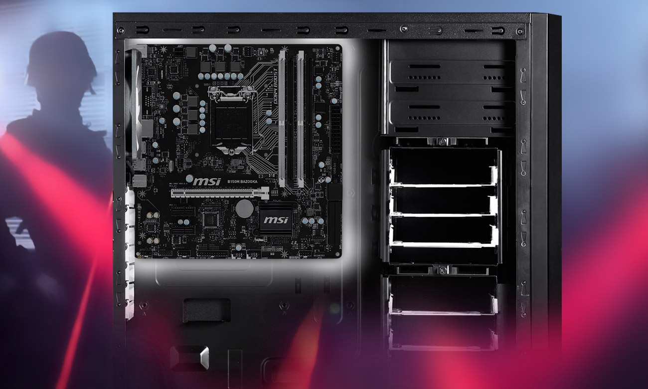 MSI B150M BAZOOKA D3 efekty świetlne LED