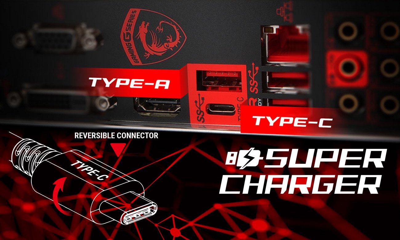 MSI B350 GAMING PLUS USB Type-C