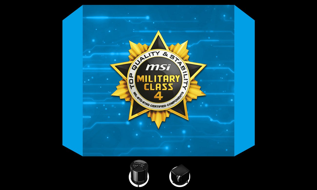 MSI B350M PRO-VDH Komponenty 4. klasy militarnej