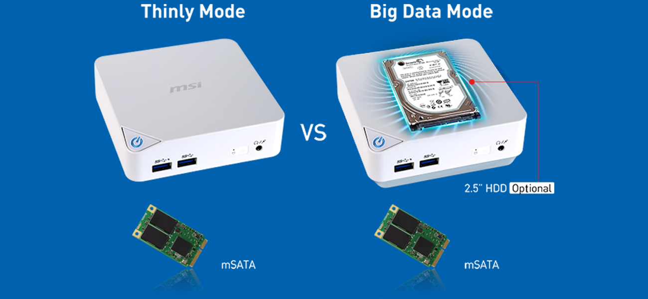 Mini-PC MSI Cubi Modułowa konstrukcja