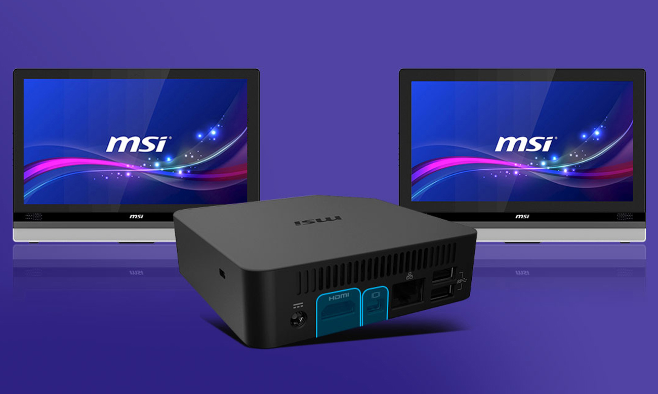 Mini-PC MSI Cubi Obsługa wyświetlaczy 4K UHD
