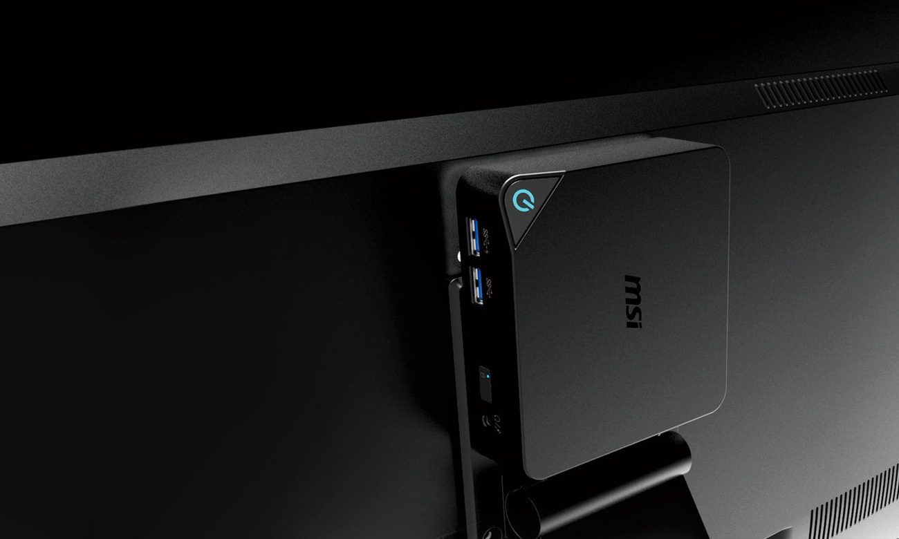 Mini-PC MSI Cubi montaż z tyłu monitora