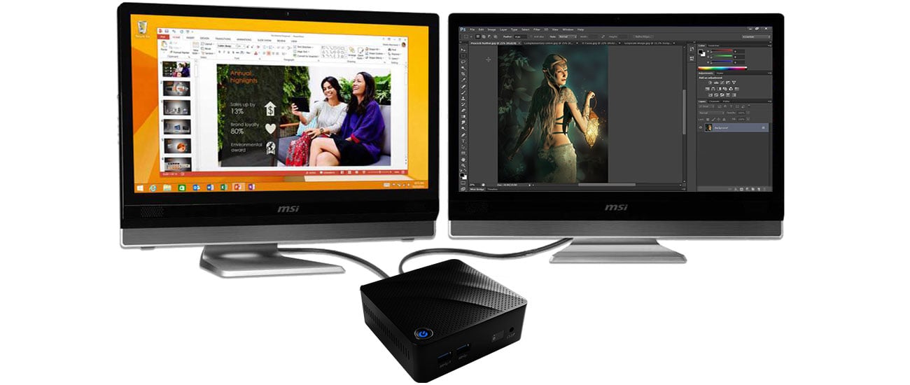 MSI Cubi N-Możliwośc podłączenia dwóch monitorów