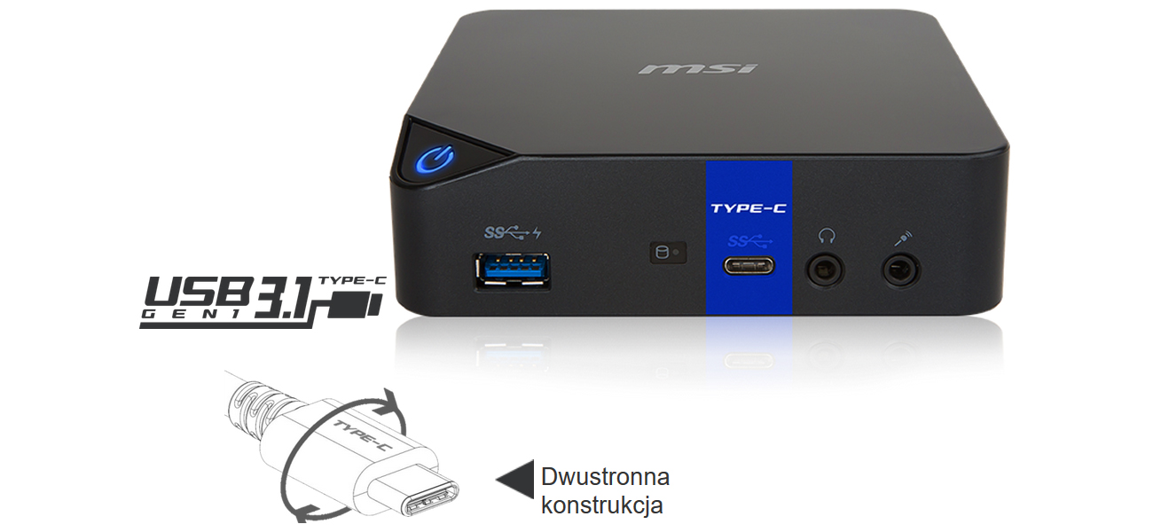 MSI Cubi 2 USB 3.1 Gen 1 Typu-C
