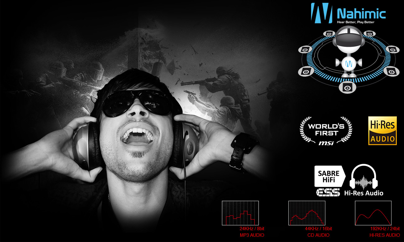 MSI GS63 7RE SABRE Audio DAC,Nahimic