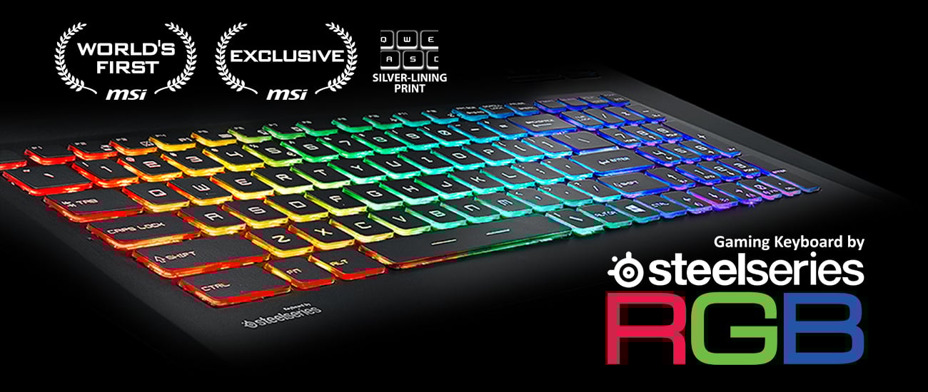 MSI GS63VR 7RG Steelseries RGB Silver Lining Print
