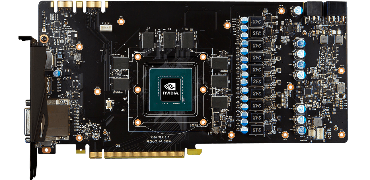 MSI GeForce GTX 1080 GAMING X+ 8GB 6-pinowezłącze zasilające