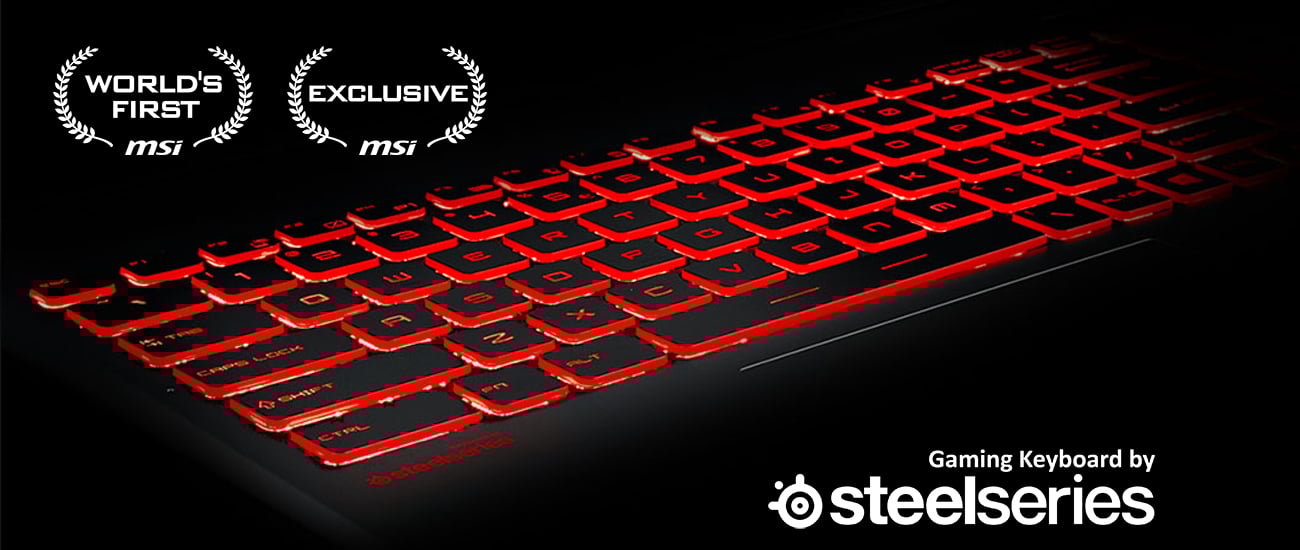 MSI GV62 7RC Klawiatura SteelSeries, Silver Lining Print