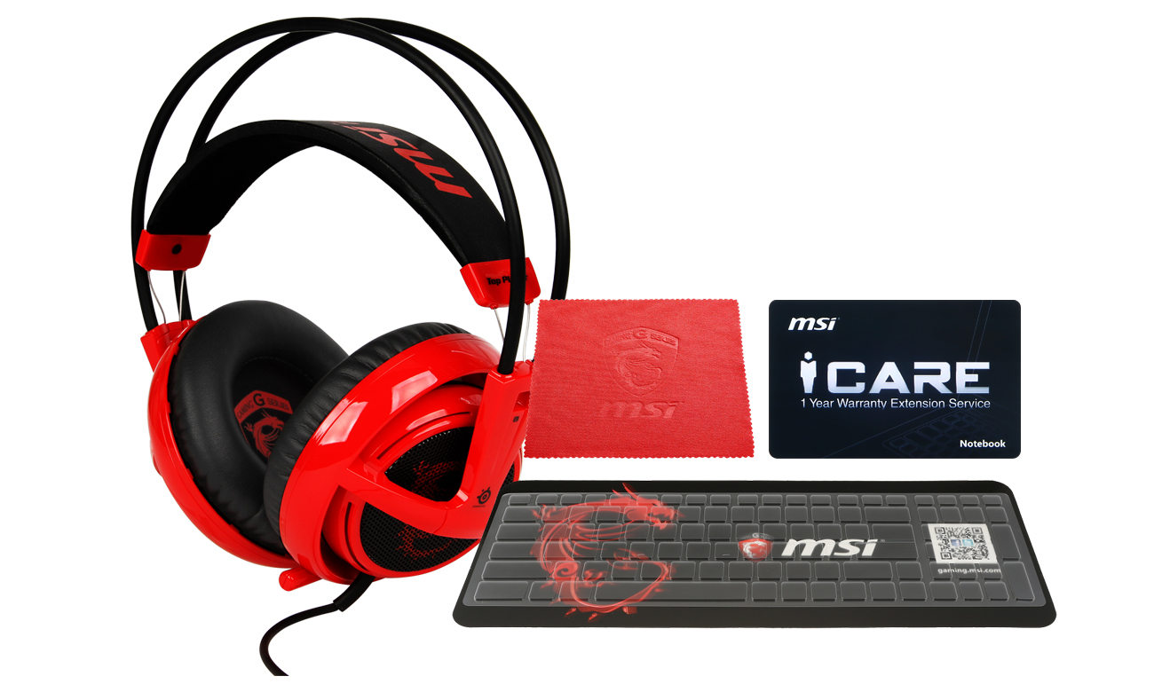 MSI GV62 7RD + pokrowiec, słuchawki, ściereczka, przedłużenie gwarancji, MSI Bundle