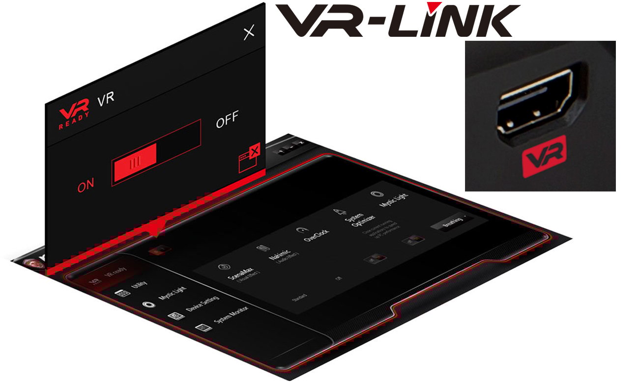 Desktop MSI Nightblade MI3 złącze VR