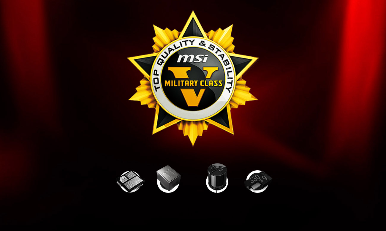 MSI Z170A XPOWER GAMING TITANIUM Komponenty 5. klasy militarnej