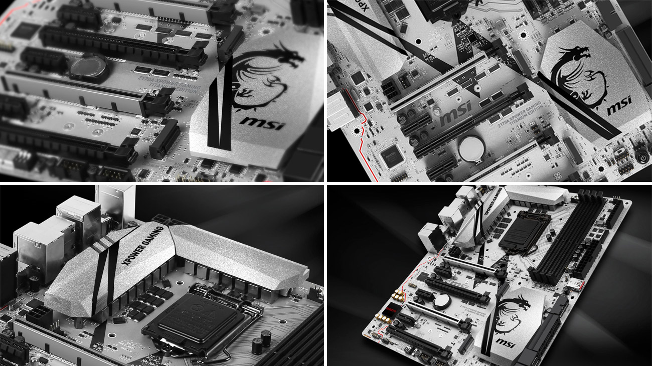 MSI Z170A XPOWER GAMING TITANIUM Srebrna kolorystyka i tytanowe komponenty